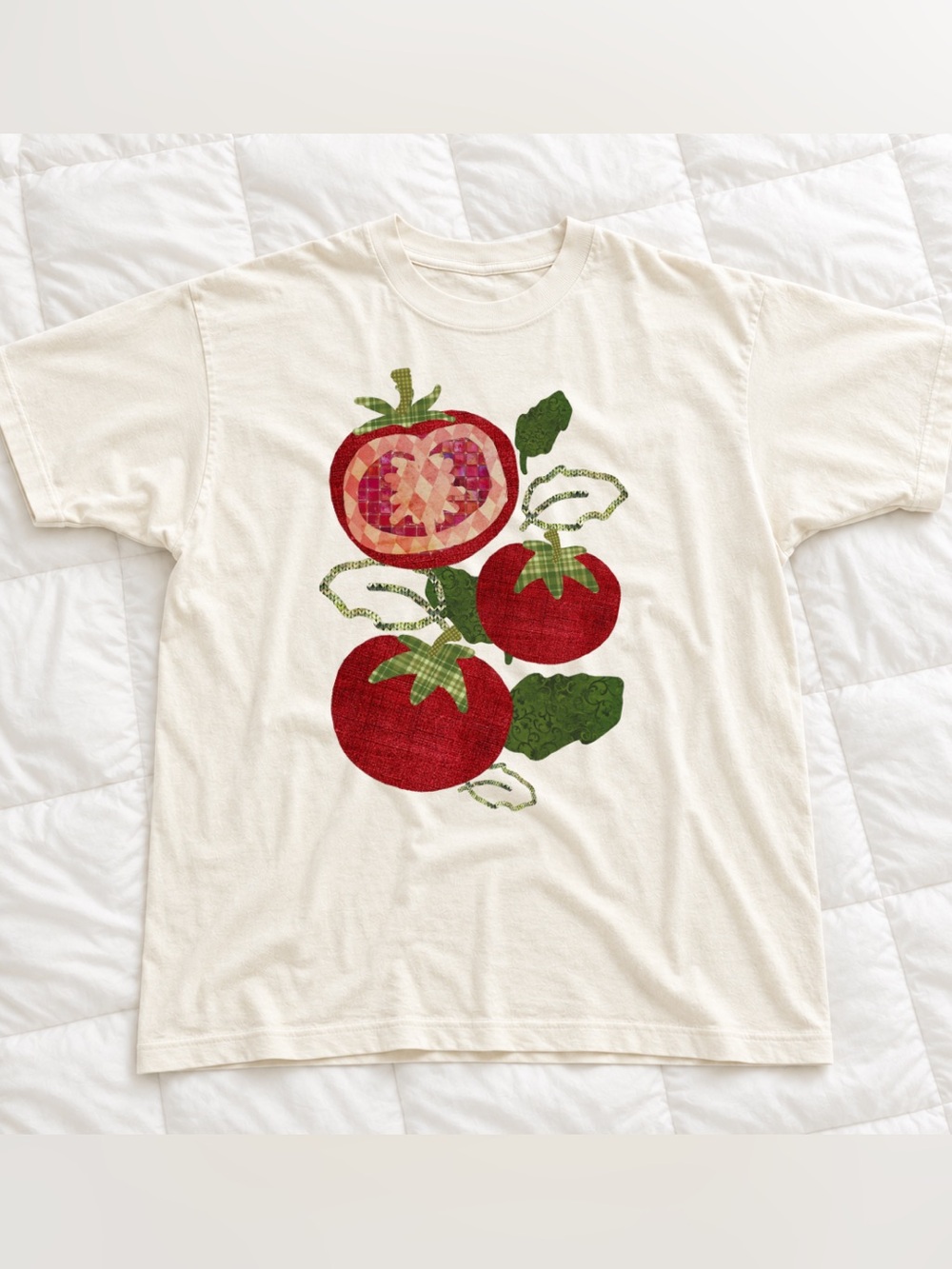 Off White Tomato Graphic Tee - Unbranded Vintage Style For Everyday